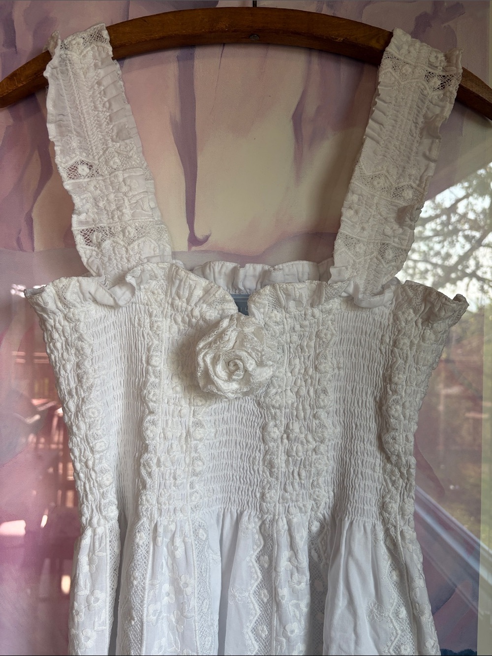 Hill House Home The Rosetta Nap Dress - White Voile Broderie Size L - Picture 8 of 10